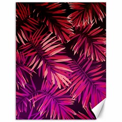 Pink tropical leaves Canvas 12  x 16 