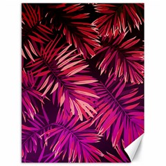 Pink tropical leaves Canvas 18  x 24 