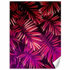 Pink tropical leaves Canvas 36  x 48 