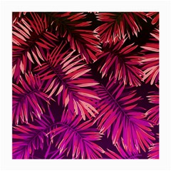 Pink tropical leaves Medium Glasses Cloth