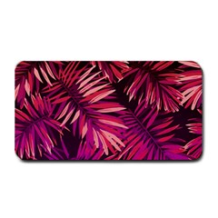 Pink tropical leaves Medium Bar Mats