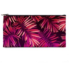 Pink tropical leaves Pencil Cases