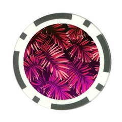 Pink tropical leaves Poker Chip Card Guard (10 pack)