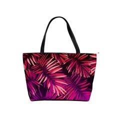 Pink tropical leaves Classic Shoulder Handbag