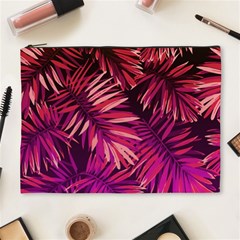 Pink tropical leaves Cosmetic Bag (XL)