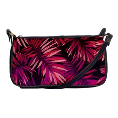 Pink tropical leaves Shoulder Clutch Bag