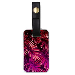 Pink tropical leaves Luggage Tags (One Side) 