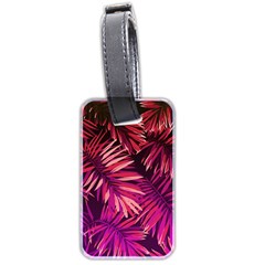 Pink tropical leaves Luggage Tags (Two Sides)