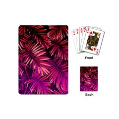 Pink tropical leaves Playing Cards (Mini)