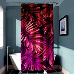 Pink tropical leaves Shower Curtain 36  x 72  (Stall) 