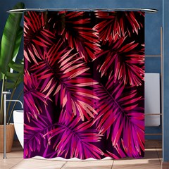 Pink tropical leaves Shower Curtain 60  x 72  (Medium) 