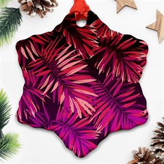 Pink tropical leaves Ornament (Snowflake)