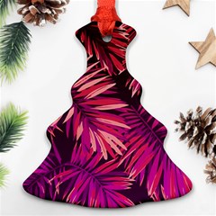 Pink tropical leaves Ornament (Christmas Tree) 