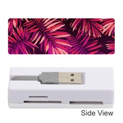 Pink tropical leaves Memory Card Reader (Stick)