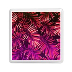 Pink tropical leaves Memory Card Reader (Square)