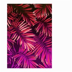 Pink tropical leaves Small Garden Flag (Two Sides)