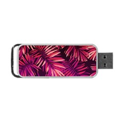 Pink tropical leaves Portable USB Flash (One Side)