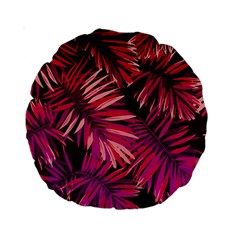 Pink tropical leaves Standard 15  Premium Round Cushions