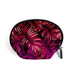 Pink tropical leaves Accessory Pouch (Small)