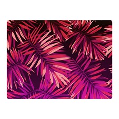 Pink tropical leaves Double Sided Flano Blanket (Mini) 