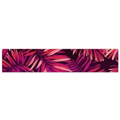 Pink tropical leaves Small Flano Scarf