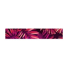 Pink tropical leaves Flano Scarf (Mini)