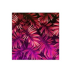 Pink tropical leaves Satin Bandana Scarf