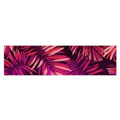 Pink tropical leaves Satin Scarf (Oblong)