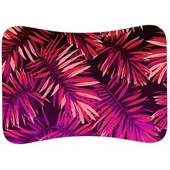 Pink tropical leaves Velour Seat Head Rest Cushion