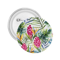 Tropical leaves and flowers 2.25  Buttons