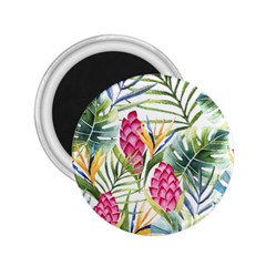 Tropical leaves and flowers 2.25  Magnets