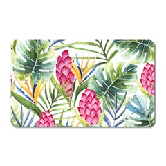 Tropical leaves and flowers Magnet (Rectangular)