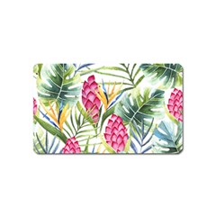 Tropical leaves and flowers Magnet (Name Card)