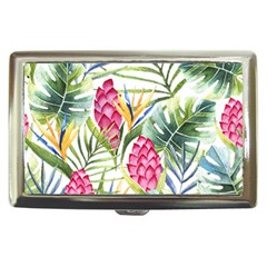 Tropical leaves and flowers Cigarette Money Case