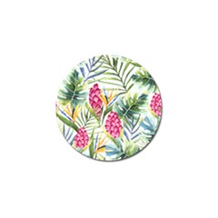 Tropical leaves and flowers Golf Ball Marker (4 pack)