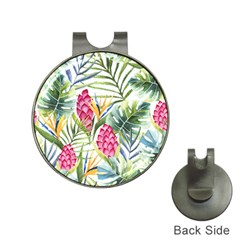 Tropical leaves and flowers Hat Clips with Golf Markers