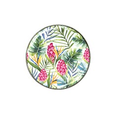 Tropical leaves and flowers Hat Clip Ball Marker