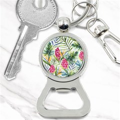 Tropical leaves and flowers Bottle Opener Key Chains