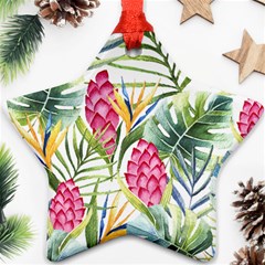 Tropical leaves and flowers Star Ornament (Two Sides)