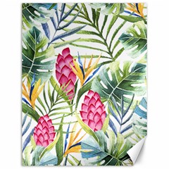 Tropical leaves and flowers Canvas 12  x 16 