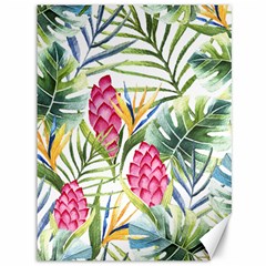 Tropical leaves and flowers Canvas 36  x 48 