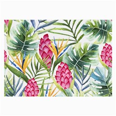 Tropical leaves and flowers Large Glasses Cloth (2-Side)