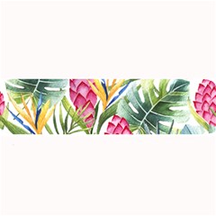 Tropical leaves and flowers Large Bar Mats