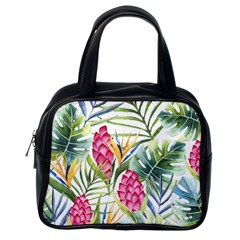 Tropical leaves and flowers Classic Handbag (One Side)