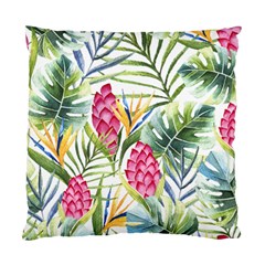 Tropical leaves and flowers Standard Cushion Case (One Side)