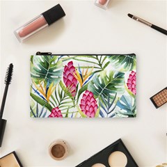 Tropical leaves and flowers Cosmetic Bag (Small)