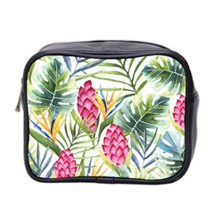 Tropical leaves and flowers Mini Toiletries Bag (Two Sides)