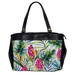 Tropical leaves and flowers Oversize Office Handbag