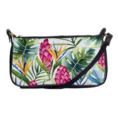 Tropical leaves and flowers Shoulder Clutch Bag