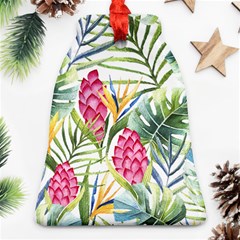 Tropical leaves and flowers Ornament (Bell)